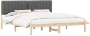 vidaXL Bedframe met gestoffeerd hoofdeinde, donkergrijs, 180 x 200 cm