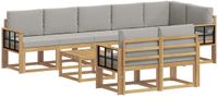 vidaXL - Buiten - bank - set - 9 - st - Wit - en - Lichtgrijs