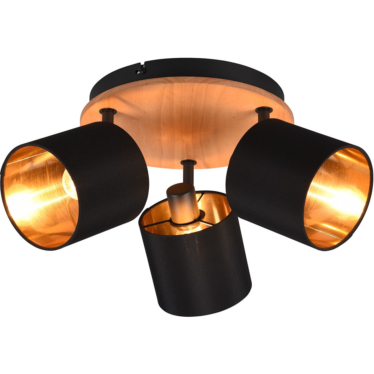 BES LED Trion Torry Plafondspot - 3-lichts - E14 - Rond - Mat Bruin - Aluminium