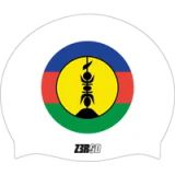 Z3R0D Bonnet de bain Blason N.Caledonie Unisexe Silicone Blanc Taille unique