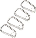Henbrandt Mousqueton porte-clés - 4x - métal argent - 8 cm