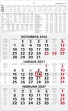 3-Monatskalender Neumann Verlage 3-Monatskalender schwarz/rot 2027