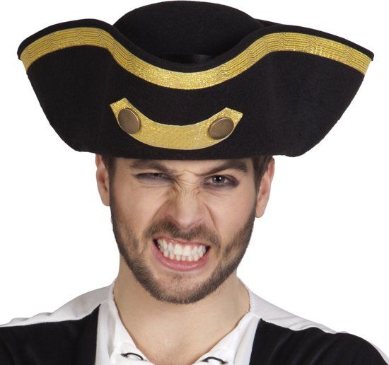 Feestbeest.nl Hoed Admiral Tricorne - 8712026819321