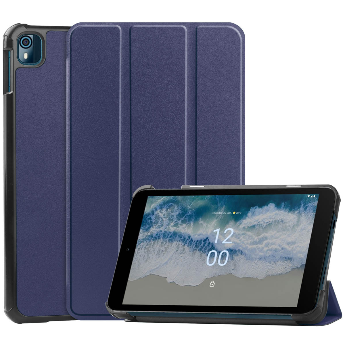 imoshion Trifold Bookcase Nokia T10 tablethoes - Donkerblauw