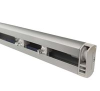 time4blinds - Rail voor Lamellenjaloezieën - Complete set met Lamellenwagentjes en Bedieningsmechanisme met Parelketting - Gemakkelijk Verschuiven van de Lamellen - Zilver, 1200 mm