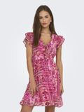 ONLY - ONLASTA LIFE S/S PEEKABOO DRESS WVN - Dames - Mini jurken - Fuchsia Fedora - Maat S