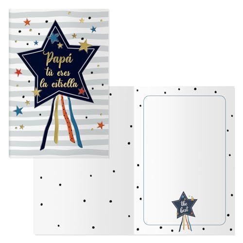 DOHE Father's Day Cards (6 pieces) - Congratulations for Fathers and Thank You Notes, Including Paper Envelope, Dimensions 11.5 x 17 cm, Greeting Cards - My Hero