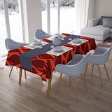 Bonamaison Tafelkleed, Anti-Mold, Sneldrogend, Waterdicht, 100% Polyester Tafellaken, Oranje Bordeaux, 140 x 200 Cm