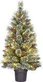 Black Box Trees Vandans Kunstkerstboom in Pot met LED Verlichting - H90 x Ø48 cm - Frosted Green
