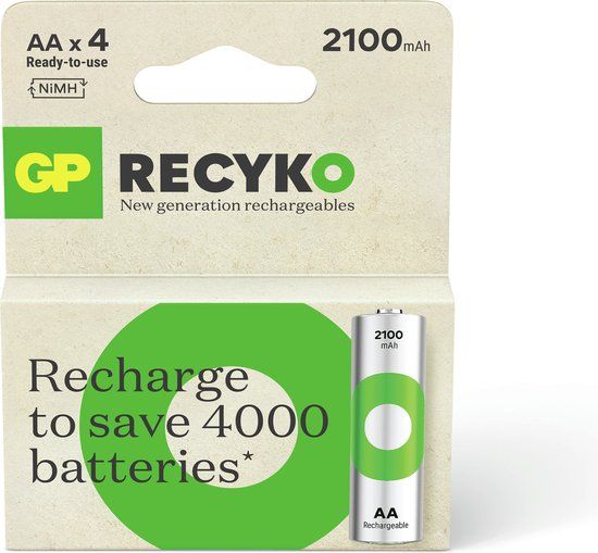 GP ReCyko AA Batterijen (2100mAh) - 4 stuks