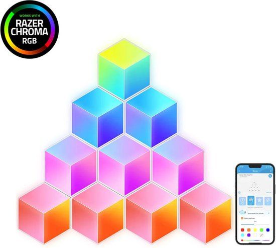 Govee Glide Hexagon Pro 3D Light Panels (10 stuks) - RGBIC - Bediening via App