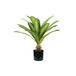 Wintem Dracaena Kunstplant van polyethyleen 60 cm met 19 bladeren en pot met mos, interieurdecoratie
