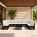 Maison Exclusive - Salon de jardin, 11 pièces, 10 places, en résine tressée noire