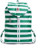 Invicta Daypack Rugzak voor Buitenreizen - Dagrugzak voor Dames, Heren, met Heupband - Opvouwbaar 8 LT - Ultralicht, Handbagage met Rits, Gestreepte Tweekleurige Groen/Witte Minisac