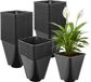 Garronda Set van 50 potten vierkant kunststof met drainagegaten voor tuin (Zwart, 18 x 18 x 20 cm (5L)) GD-KW-SR