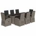 vidaXL 9-delige Tuinset met Kussens Poly Rattan Grijs