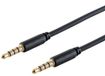 1aTTack.de 5x 1,5m - Zwarte 3,5mm TRRS audiokabel stereo mini-jack naar mini-jack vergulde contacten gegoten connectoren voor stabiele signaaloverdracht