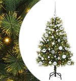 vidaXL Kunstmatige Scharnierende Kerstboom met Kegels Groen 150 cm