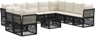 vidaXL Banc de jardin - Set - 11 - pièces - Noir - poly - rotin