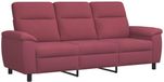vidaXL Canapé Bordeaux 214 x 90 x 95 cm Tissu