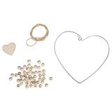 Rayher 46024000 knutselverpakking: draadhart met houten kralen, 14x14cm