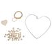 Rayher 46024000 knutselverpakking: draadhart met houten kralen, 14x14cm