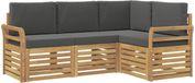 vidaXL - Buiten - bank - set - 4 - st - Wit - en - antracietkleurig - Polyester