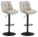 Ensemble de 2 tabourets de bar, réglables en hauteur, pivotants, avec revêtement en velours