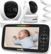 Malplay Babyfoon met camera, audio, nachtzicht, 5-inch HD LCD-scherm, wiegeliedjes, nachtmodus, noir