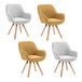 MEUBLE COSY Set van 4 Scandinavische eetkamerstoelen, kaptafel, draaistoel met armleuningen, voor slaapkamer, woonkamer, keuken, kantoor, gestoffeerd met stof en poten van massief hout, meerkleurig
