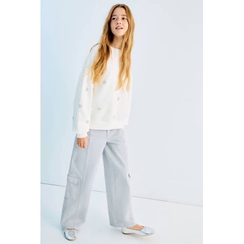 Mango Kids straight leg jeans light blue denim