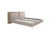 Lit en simili cuir vison et tissu gris