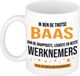 Bellatio Decorations Ik ben de trotse baas van de grappigste, leukste en beste werknemers koffiemok / theebeker - wit - 300 ml
