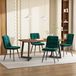 Flieks Table à manger avec 4 chaises de salle à manger, ensemble de salle à manger composé de 5 pièces, ensemble de table avec 4 chaises, table à manger rectangulaire de couleur noyer, velours, vert