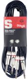 Stagg STC6P 6m 2x 6.35mm Jack Kabel Zwart
