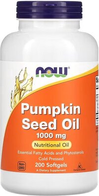 Now Foods Pumpkin Seed Oil 1000 mg (200 softgels) Unflavoured