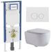 Geberit QeramiQ Dely Swirl Toiletset - Hangend toilet - Keramiek - Glans wit