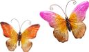 Anna Collection Décoration murale papillons - 2x - orange/rose - métal