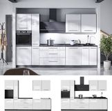 Vicco Complete keukeneenheid Fame-Line, Wit Hoogglans/Antraciet, 310 cm zonder werkblad