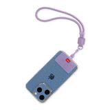 Legami - Always Together telefoonkoord, Laynard smartphone, verstelbaar koord met metalen haak, veilige sluiting, zelfklevend, lila thema, 27 cm