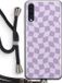 Case Company® - Samsung Galaxy A50 Case with Cord - Grid Purple - Black Cord - Back Cover