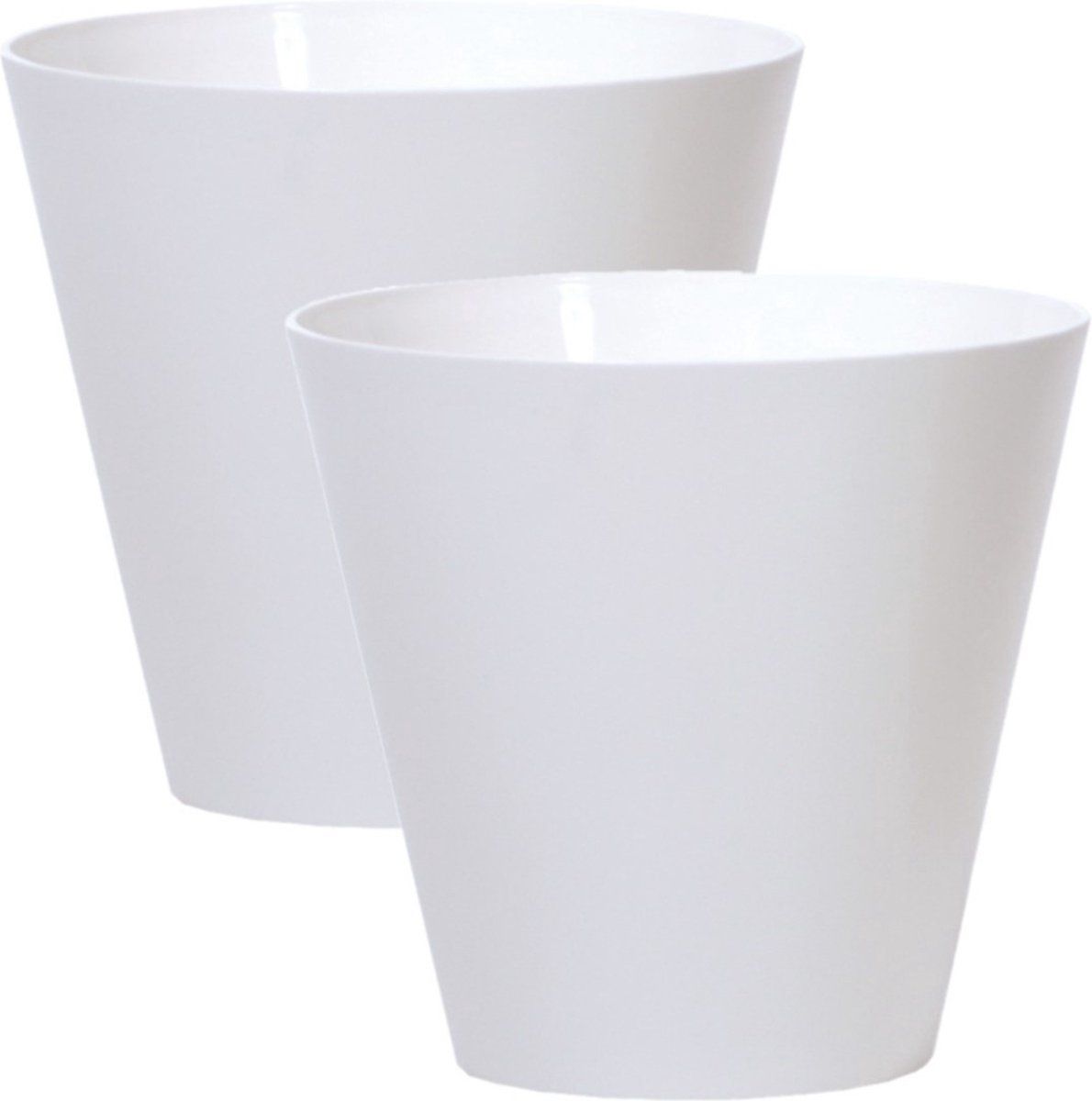Prosperplast Plantenpotten Set - 2x Ø20cm - Parel Wit - Kunststof - Binnen/Buiten