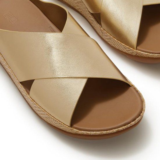 FitFlop Lulu Lux Cross Slide Slippers - Dames - Goudkleurig - Maat 38