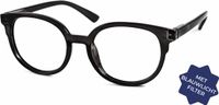 Vista Bonita Leesbril NOVA – Sterkte +2.00 - Kleur Black Vibe – Met blauwlichtfilter – Trendy unisex montuur van uitstekende kwaliteit – Geen vermoeide ogen meer – Lichtgewicht – Fijne pasvorm dankzij flexveren – Inclusief briletui en doekje