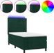 vidaXL Boxspringbed met matras en LED-verlichting, donkergroen, 100x200 cm, fluweel