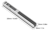 Scanner de documents portable, 300/600/900 DPI, format A4, JPG/PDF, argenté