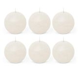 SPAAS Rustieke geurloze bolkaars 80 mm, ± 24 uur - wit