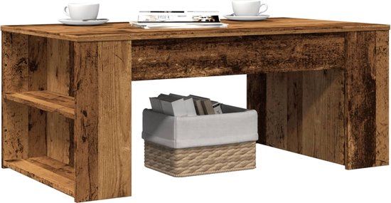 vidaXL Salontafel 102x55x42 cm bewerkt hout oud houtkleurig