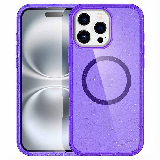 imoshion Sparkle Backcover met MagSafe voor de Apple iPhone 16 Pro - Glitter Paars