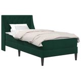 vidaXL Bedframe met matras, donkergroen, 100 x 200 cm, fluweel